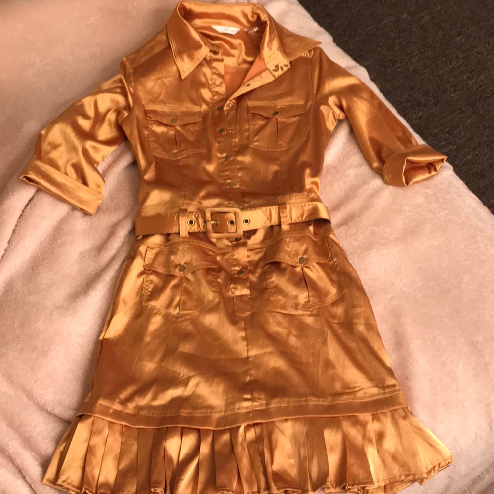 Beautiful bronze gold satin dress